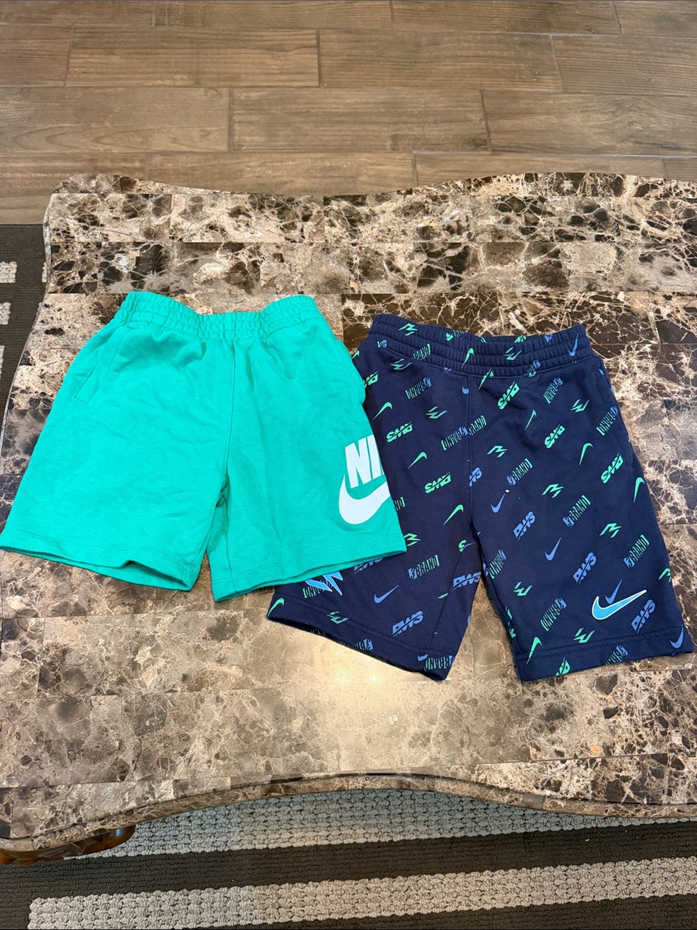 Nike Kids' Two-Pack Athletic Shorts — Teal & Navy